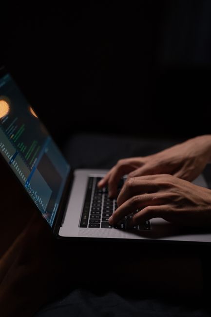 Code editor with programming syntax on a dark screen